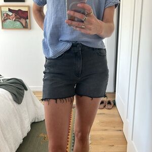 Grey black American Eagle cutoff denim shorts